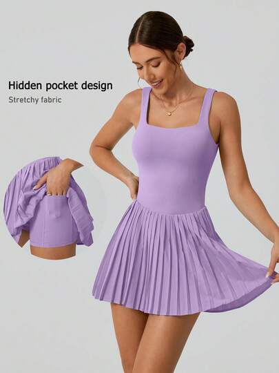 NcmRyu Conjunto de 1 saia feminina sem costura e elástica para atividades ao ar livre, como caminhadas, corrida, fitness, tênis, pickleball e golfe.