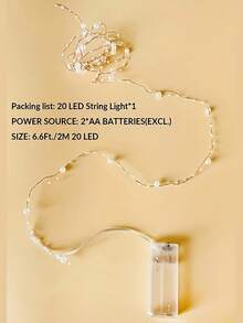 Elegant Faux Pearl String Lights - Battery Powered LED Lights, Copper Wire Material, Perfect For Weddings, Christmas, Bedrooms, Valentine's Day, Halloween, Parties And Garden Decor, Creating A Romantic And Elegant Ambiance. - 彩色 - 查看 9