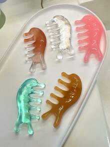 1 buah Alat Pijat Kecantikan Wajah, Sisir Pijat Kepala Bulat dengan Desain Gigi Tebal, Cocok untuk Mengangkat Wajah, Dagu, Hidung, Pipi, dan Area Mata, Alat Pijat Buatan Tangan untuk Pijat Kecantikan di Rumah - MultiWarna - View 4
