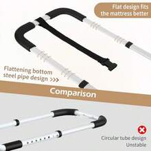 Barandillas de cama para adultos mayores con asa de espuma y bolsillo de almacenamiento asistencia ajustable en la cabecera - Blanco - Ver 6