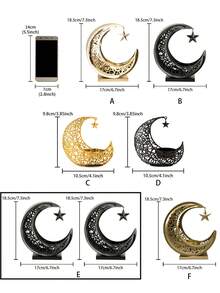 1个月亮烛台，金属材质，奢华风格，优雅精致，茶蜡烛台及装饰品，家居装饰，完美礼品之选，适合节日派对、家庭、酒店、餐厅、客厅、桌面装饰 - 彩色 - 查看 12