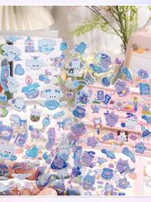 Cartoon Animal Candy Stickers, Including Birds, Rabbits, Dogs, Cats, Children's Handmade Decorative Stickers. Decorative Sticker Gifts. Home Decor, Party Decor, Birthday Gifts, Various Holiday Gifts, Fashionable Items. DIY. - Multicolor - View 6