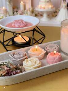 1件套精美花卉蜡烛 | 圣诞/婚礼/生日香氛蜡烛 - 香薰大豆蜡烛 家居装饰 锥形蜡烛 中心摆件 闺蜜礼物 女士礼物 冬季蜡烛 - 彩色 - 查看 4