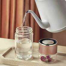 1 pieza Taza de vidrio con separación de té, taza de agua portátil resistente al calor de doble capa con función de separación de agua y té - Multicolor - Ver 9