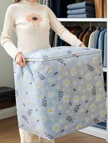 100L Large Capacity Multifunctional Wardrobe Storage Box, Durable Fabric Organizer Bin With Drawstring Closure - Suitable For Storing Clothes, Blankets, Bedding, Toys, Travel & Moving Supplies - Rectangular Design, Moving Box - Color - View 3