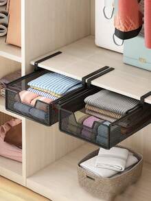 Drawer Storage Box, Bottom Hanging Drawer Organizer Rack, Metal Mesh Drawer Storage Box, Perforated Wrought Iron Storage Box, Drawer Organizer Rack, Wardrobe Pull-Out Storage Box, Wardrobe Hanging Pull-Out Rack, Underwear, Bra And Sock Storage, Back To School Dorm Storage