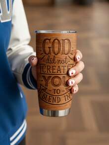 1个600毫升（20盎司）木纹保温杯，双层不锈钢材质，防漏设计，保温12小时，保冷24小时，适合办公室、居家或通勤使用，男女通用，生日和节日送礼佳品。 - 彩色 - 查看 4