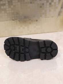 1 Pair Girls' Waterproof Lightweight Flat Loafers, Princess Oxford Shoes, British Style - Black - View 6