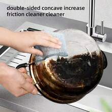 30-5pc Magic Cleaning Cloth Thickened Double-Sided Metal Steel Wire Rags Kitchen Dish Pot Washdishing Cloths Towel Clean Tools - Multicolor - View 9