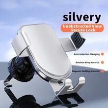1pc Aluminum Alloy Gravity Car Phone Holder, Air Vent Mount Universal Car Phone Stand - Air Outlet - View 11