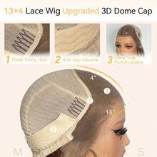 沙龙级染发假发，天鹅绒灰金色短款波波头，100%真人发，180%密度，13x4升级裸色蕾丝前额假发，适合白人女性，可自由分缝/中分/侧分，10英寸/12英寸，2026新款流行假发 - 彩色 - 查看 10