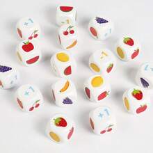 木制水果骰子游戏，一款训练图案匹配和手眼协调能力的游戏。适合3岁及以上儿童，可作为生日或圣诞礼物。 - 彩色 - 查看 5