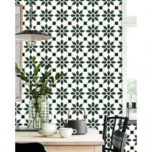MORCART - Azulejos de piso de 8 x 8 pulgadas 20 baldosas de vinilo suelos de linóleo extraíbles e impermeables para inquilinos azulejos para baño cocina escalera verde - Verde - Ver 7