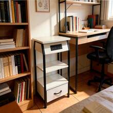 Buró De Noche Con Enchufe Buros Recamaras Buros Con Cajones - Blanco - Ver 1