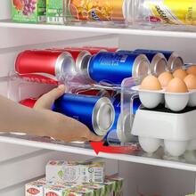 Paquete de 2 organizadores de latas de soda dispensador de latas para refrigerador estante de almacenamiento de bebidas para latas estándar y altas para gabinete de despensa transparente - Por supuesto - Ver 2