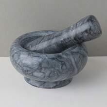 1 Set Of 3.5-Inch Marble Mortar And Pestle Set, Suitable For Grinding Pills, Spices, Garlic, Small Grinder Bowl, Kitchen Supplies (White, Black)