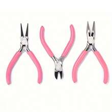 一套珠宝制作工具套装，包含珠宝钳、开口圈钳、锥子、尺子、手工戒指尺寸测量器、镊子，适用于珠宝维修和制作。