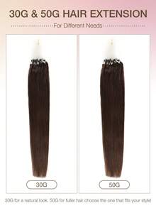 Natural Black Straight Human Hair Extensions, Invisible Micro Bead Thickened Micro Loop Hair Extensions - S2 - View 5