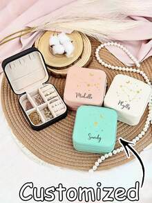 Personalisierte Schmuckboxen mit den zwölf Sternzeichen, personalisierte Namensschmuckboxen, Reiseaufbewahrungsboxen, Geschenke zum Muttertag, Brautjungferngeschenke und Valentinstag Geschenke - Verschiedenfarbig - Übersicht 2