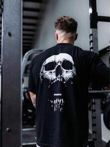 Nueva camiseta de gimnasio, de algodón de ajuste holgado, de manga corta, para hombres, culturismo, deportes de verano, tops para correr - Negro - Ver 1