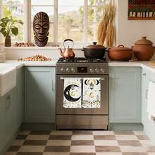 1/2/100件套，豪华厨房毛巾套装，饰有斋月月亮、灯笼和花卉图案，尺寸为40*60厘米/16*24英寸，多种图案可选，每款都非常适合复活节用餐和家居装饰。100%聚酯纤维编织，可机洗，适合斋月期间装饰家居。 - 彩色 - 查看 11