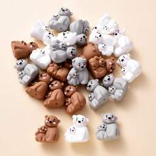 3pcs Cartoon Polar Bear Mother & Baby Silicone Beads, 3D Animal Beads For Beading Pens, Necklaces, Bracelets, Crafts, Gifts For Friends And Family - Multicolor - View 6