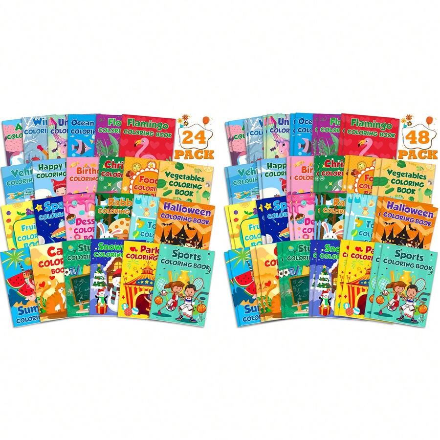 Mczan 48 Pack Coloring Books For Kids Ages 4-8 8-12, Small Bulk Coloring Books ,Birthday Party Favors Gifts Classroom Activity Supplies - 48 PC - 查看 1