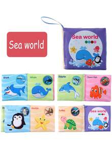 1 pieza/5 piezas Libro de tela bilingüe para niños pequeños, aprendizaje de palabras en inglés sobre animales de la vida cotidiana y educación temprana, juego interactivo entre padres e hijos, regalo educativo cognitivo temprano para bebés - Multicolor - Ver 11