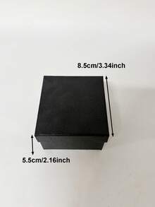 1pc Small Square 1-Slot Watch Box Storage Case, Room Decor - Black - View 2