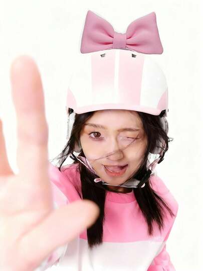 Cute Bowknot Decoration For Ski Helmet, Outdoor Electric Bicycle/Motorcycle Helmet, Princess Style