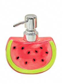 1 Set Watermelon Shaped Soap Dispenser And Lotion Bottle, Suitable For Home Bathroom Use, Featuring Pump Design To Hold Hand Wash, Comes With High-Quality Ceramic Refillable Bottles - Multicolor - View 4