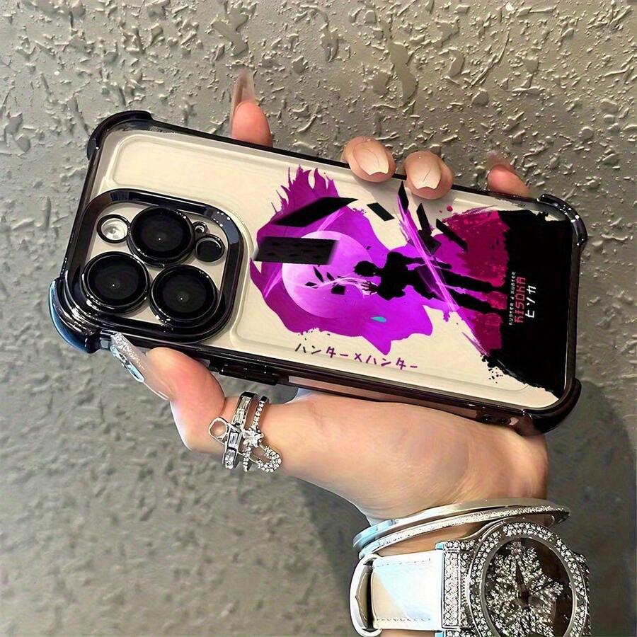 Funda de Teléfono de Anime de Moda Hunter, Compatible con iPhone 16 15 14 13 12 11 Pro Max X XR XSMAX 8 7 Plus, Funda Trasera Transparente Suave a Prueba de Golpes - Colores mezclados - Ver 1