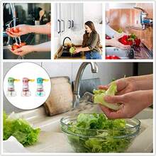 hty3 piezas Filtro de agua de boquilla de grifo giratorio de 360 ​​° rociador de filtro dispositivo de ahorro de agua de grifo accesorios de grifo de ducha presurizados filtro de grifo de cocina para el hogar boca de silicona larga vida utilyfg - como en la foto - Ver 6
