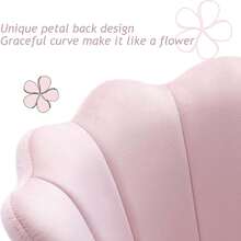 WAHSON OFFICE CHAIRS 1PC Wahson Velvet Armchair Armchair With Gold Legs, Comfortable Bedroom Armchair Relax Chair For Living Room/Bedroom - 淡粉紅色 - 查看 5