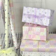 6件套，花卉图案手工DIY装饰包装纸，花园系列礼品包装纸，笔记本纸清新礼品包装纸，礼品包装纸，墙面装饰纸，适用于婚礼、毕业季、母亲节等场合的礼品包装 - 50cm*70cm - 查看 6