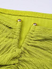 Sexy und elegantes Damen Einschulter-Kleid - Grün - Übersicht 9