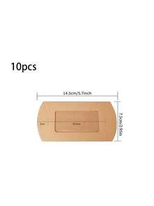 10pcs Pillow-Shaped Kraft Paper Boxes With Rectangular Transparent Window, DIY Packaging Boxes, Wedding Gift Boxes, Birthday Party Supplies