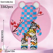 50 cm Grand ensemble de blocs de construction colorés en forme d'ours en peluche, cadeau d'anniversaire créatif, jouet de blocs de construction anti-stress, collection pour personnes âgées, meilleur cadeau d'anniversaire - multicolore - Voir 5