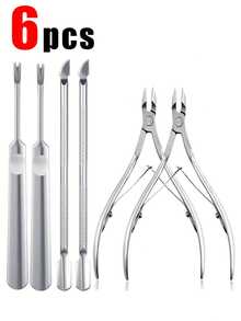 8pcs/6pcs/4pcs/3pcs/1pc Stainless Steel Nail Clippers, Cuticle Remover, Foot File, Nail Pusher, Manicure & Pedicure Tools Set With Non-Slip Handle, Designed For Men And Women - Multicolor - View 13