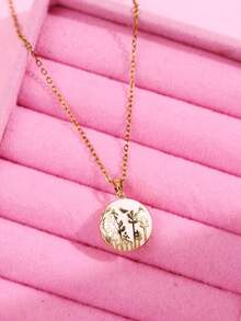 Retro Romantic Gold-Color Asymmetric Photo Box Necklace Colorful Oil-Dipped Heart Shell Necklace Daily Elegant Layered Jewelry For Women, Picture Locket Photo Necklace (No Box) - Multicolor - View 28