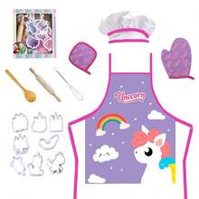 Chef Costume & Baking Play Set (11PCS/15PCS) – Cute Apron, Hat, Gloves & Cooking Tools, Pretend Play Kitchen Toy, Role Play Baker Outfit, Art Painting & Cooking Fun, Birthday, Easter, Halloween & Christmas Gift - Multicolor - View 11
