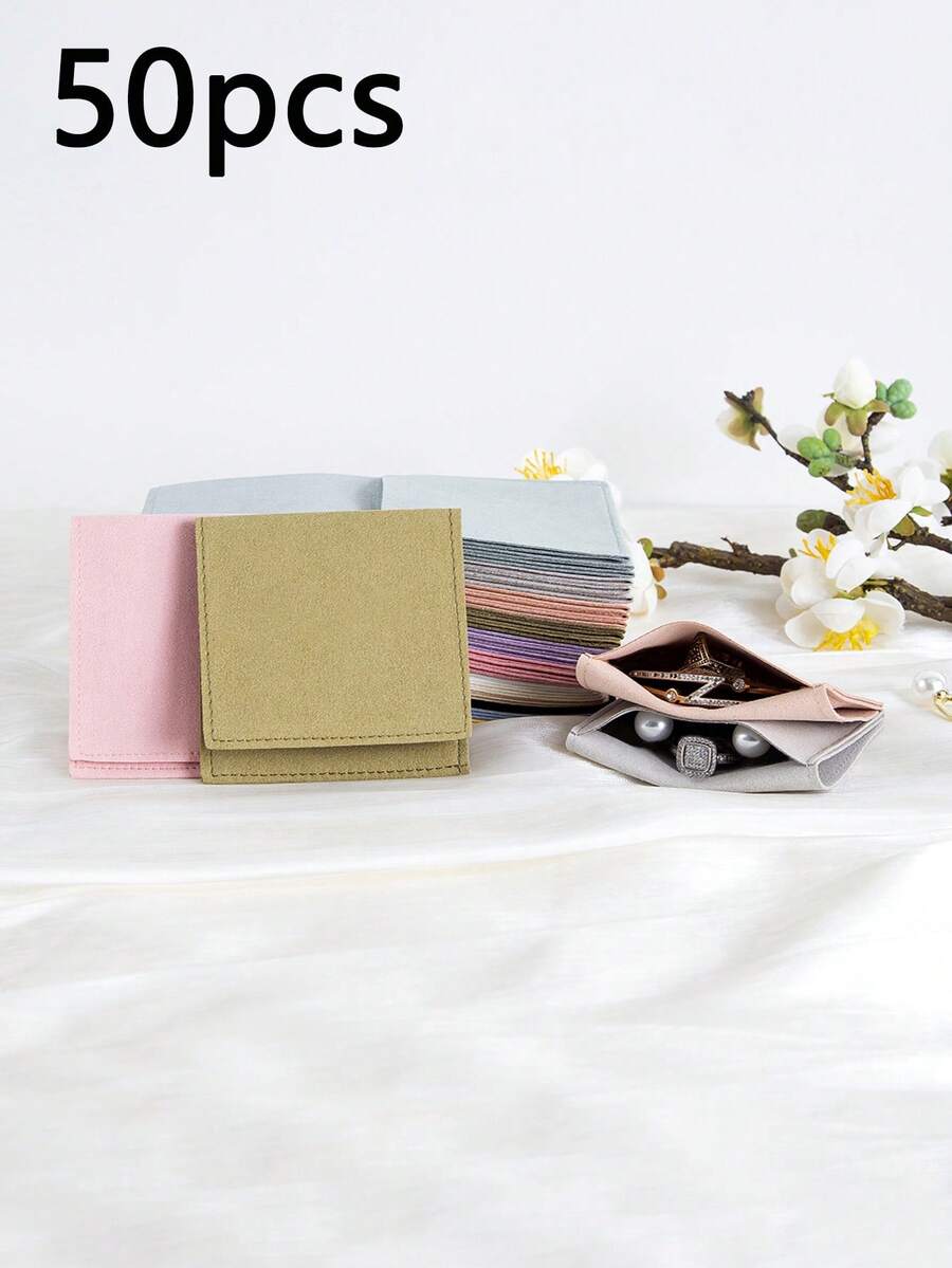 50/10/1pc Microfiber Velvet Bag Jewelry Presents Pouches For Necklace Christmas Wedding Gift Package Envelope Bags Small Gift Packaging For Children Birthday Favor Candy Pouches - CX-mGWS - View 1