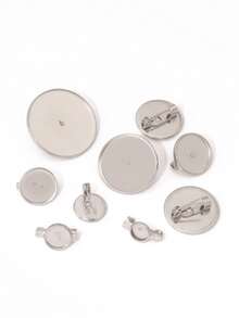 5pcs Stainless Steel Brooch Clip Base Pins Blank Cabochon Pin Base Badge Holder For DIY Jewelry Making Findings Supplies - Brooch Base - View 2