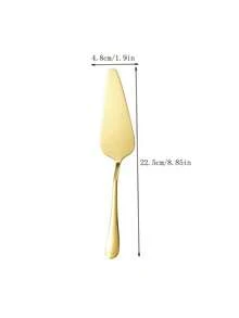 1/3pcs Stainless Steel Gold/Silver Cake Spatula, Dessert Spatula, Triangular Pizza Spatula, Serrated Cake Spatula, Multi-Functional Kitchen Tool - Multicolor - View 3
