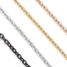 10m/Roll Stainless Steel Flat Cross Chain, Minimalist Fashion Flattened O-Shape Delicate Chain, Rust-Resistant Handmade Jewelry Accessory Chain, DIY Jewelry Making Chain - Long Flat Cross Chain - View 2