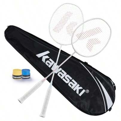 Juego de 2 Raquetas de bádminton Profesional con Eje de Grafito para Entrenamiento Deportes y Entretenimiento