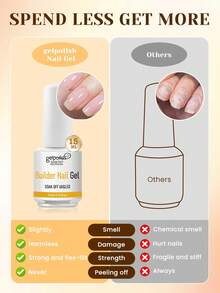 15ml Clear Building Nail Gel Nail Polish For Strengthener Gel Extension Gel Base Coat In A Bottle Soak Off Uv Led Gel Nail Extension - Clear - View 8