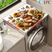 1件彩色向日葵奶牛图案洗衣机/烘干机顶盖，也适用于冰箱、床头柜、咖啡机、厨房台面、洗衣机防尘罩、水槽排水垫、宠物垫、浴室梳妆台、餐厅露台桌饰、家居厨房用品 - 彩色 - 查看 13