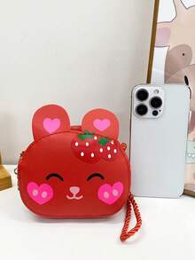 1个少女PU皮革拉链可爱卡通迷你斜挎包，适合日常使用 - A - 查看 16