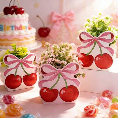 12 hộp quà hoa anh đào thắt nơ, quà tặng sinh nhật, trang trí lễ hội.